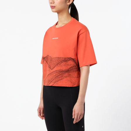 Salomon - T-shirt Podium Cropped Tee W - Burnt Sienna / Decadent Chocolate