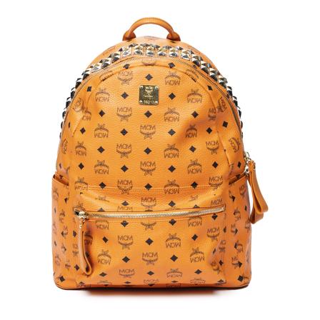 MCM Pre-owned Pre-owned Top Studded Stark Rugzak , Oranje , unisex , Maat: ONE Size