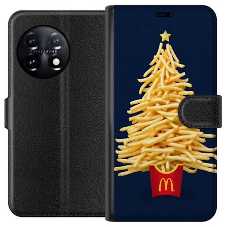 Kompatibelt Lommeboketui til OnePlus OnePlus 11R McDonalds pommes frites juletre kreativ matillustrasjon med stjerne humoristisk motiv perfekt for mat