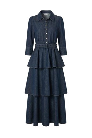 Denim Flounce dress French Blue S