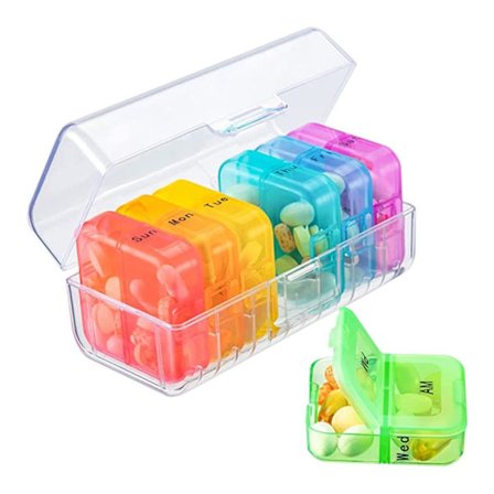 Pill Box Medicin Förvaringsbox VIT - high quality