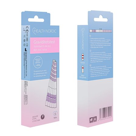 Health Nordic Graviditetstest (Strimmel) 5 stk., Medicin & Pleje, Graviditet & Efterfødsel, Graviditetstest