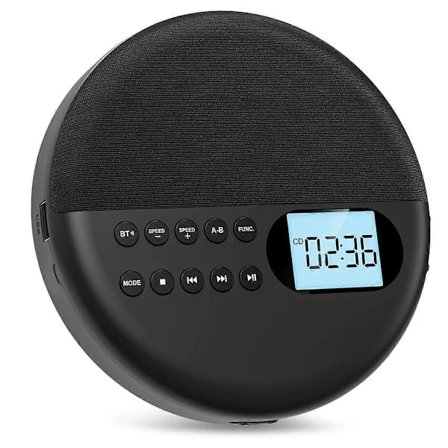 Bärbar Bluetooth CD-spelare med inbyggd högtalare, uppladdningsbar