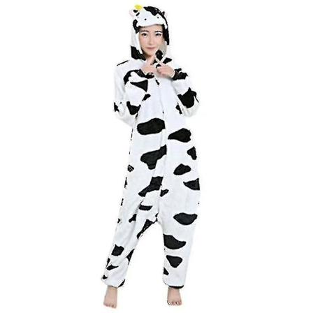 Unisex Aikuisten Kigurumi El inhahmoasu Onesie Pyjama Yksikokoinen Lehm Cow M