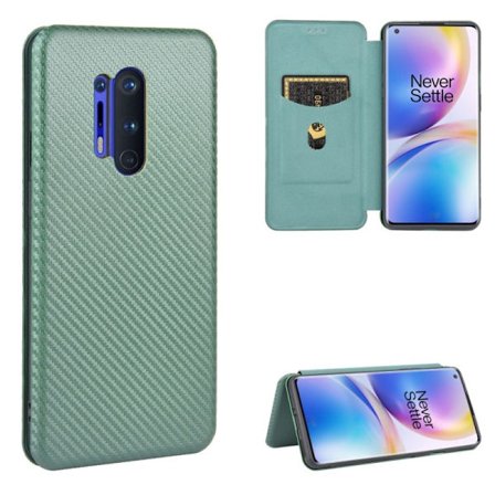 OnePlus 8 Pro Flip Case Kortrum CarbonDreams Grøn