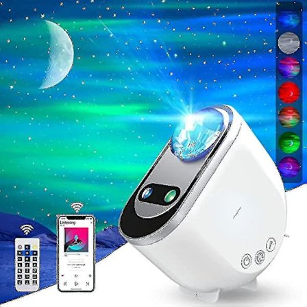 Nordlysstjerneprojektor, Aurora-projektorer Galaxy Star Projector 6 Hvid støj Stjernehimmel Månelampe -q