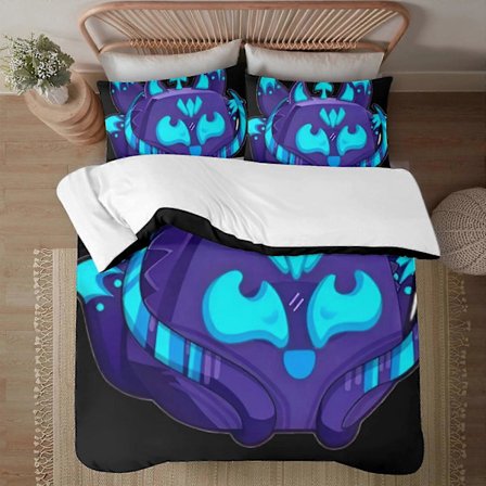 v330 Blox Fruit Ansikt på trykk Mykt sengesett Lett 3-delt sengetøysett for alle årstider Dynesett Lettstelt ol330