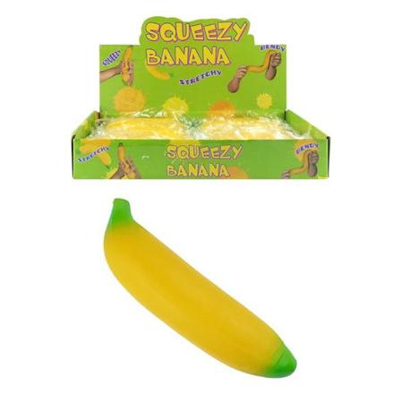 Kläm Och Formbar Squeeze Banan Fidget Stressboll Stress Skämt Gul