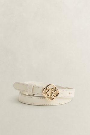 GANT Damen Monogram Ledergürtel mit Schnalle (105/42) Weiß