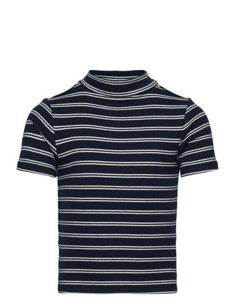 Cropped Striped Rib T-Shirt T-shirts Short-sleeved Multi/mønstret Tom Tailor*Betinget Tilbud