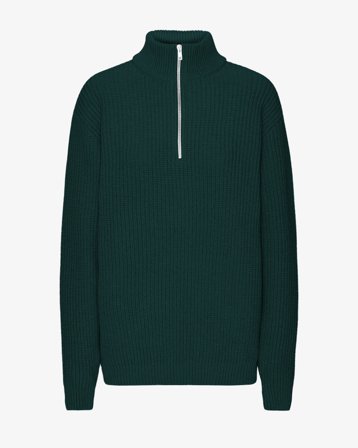 Merino Quarter Zip - Emerald Green L
