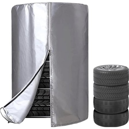 Vandtæt og støvtæt dæk opbevaringspose - med lynlås - sølv - 73*110 cm