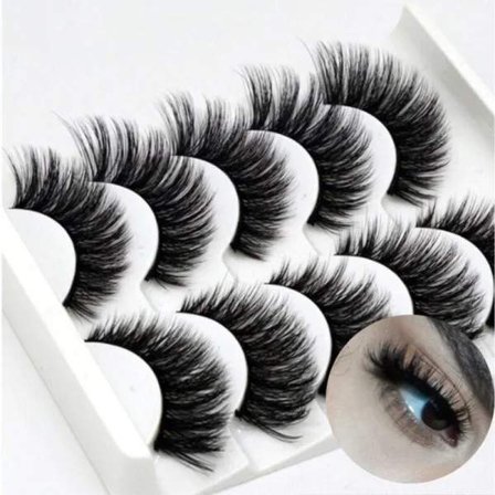 5 paria tekoripsiä - 3D-keinotekonäätä (G-52) Musta