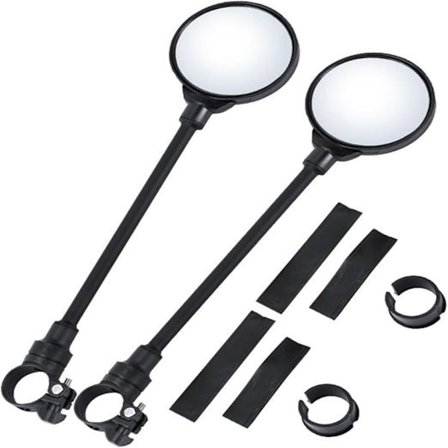 2 stk. sykkel speil roterbart og justerbart vidvinkel bakspeil støtsikkert konveks speil universelt for sykkel