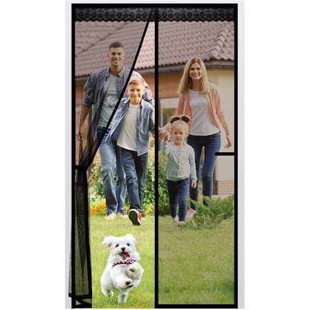 Magneettinen hyttysverkko-ovi, verhokärpässuoja parvekkeen ovelle, naarmuuntumaton, vahvemmat magneetit kärpäsverho parvekkeen ovelle (100 x 210 cm)