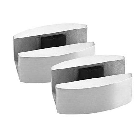 2 st golvstyrning i rostfritt stål för skjutdörrar i glas