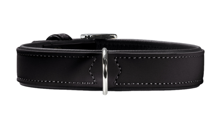 Hunter - Hundehalsbånd Softie Kunstskinn Svart L 65cm - Hund - Halsbånd - ZOO.no