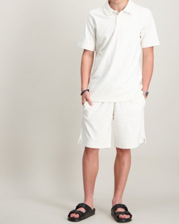 Jack & Jones JPSTJAIDEN RILEY TERRY SWEAT SHORT JNR Hvit Shorts Gutt - Kids Brand Store