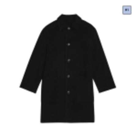 Ami Paris, Single-Breasted Coats Zwart, Heren, Maat:L