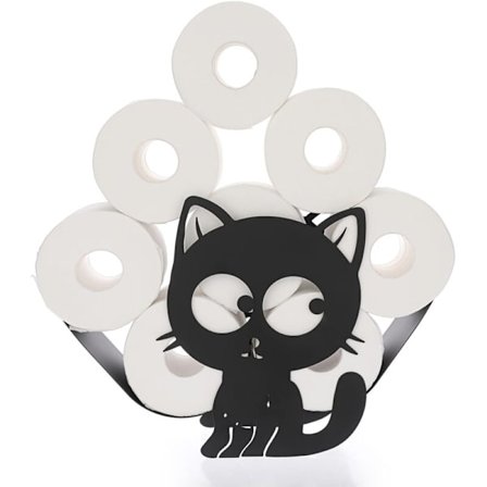 Toiletpapirholder Metal Papirholder Killingeform Papir Opbevaring til Badeværelse (Sort)