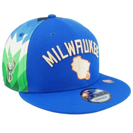 New Era - NBA Blå snapback Keps - Milwaukee Bucks M 9FIFTY NBA City Edition 22 Royal Snapback @ Hatstore