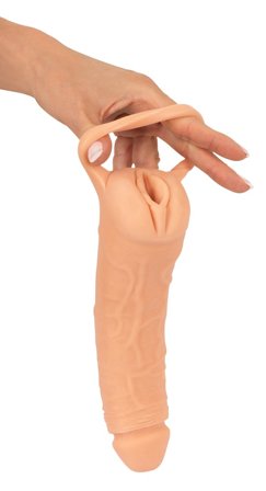 Nature Skin: 2-in-1 Extension And Masturbator 24,8cm - Sexleker Vuxen: Fleshlight, penisring, hylser & pumper