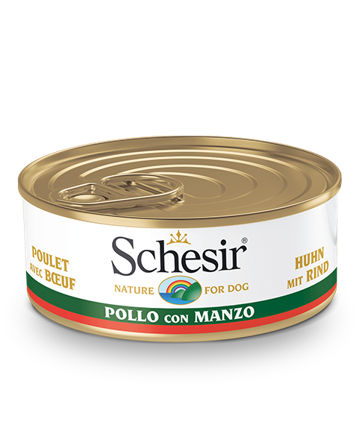 Schesir Pollo Con Manzo Cibo Umido Cani Adulti Lattina 150 g