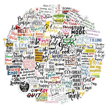 100 st inspirerande klistermärken för vattenflaskor, positiva citat S