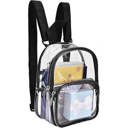 Fashionabel mini-rygsæk til piger, vandtæt rygsæk, egnet til arbejde, sikker rejse, koncerter og sportsaktiviteter, sort, rejse 22,8*19*7cm