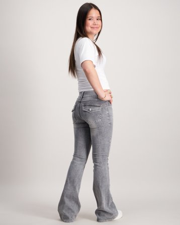 RYVLS Deco Stitch Denim Gris Jeans Fille - Kids Brand Store