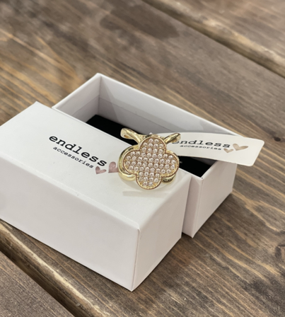 Endless Skjerfring Blomst_Gull