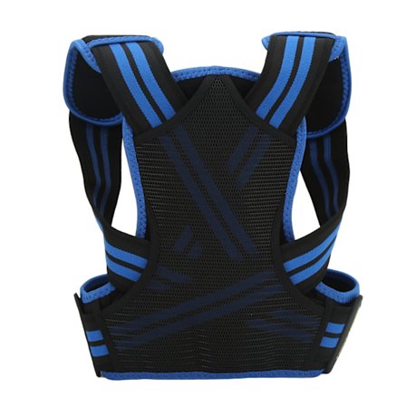 Holdningskorrigerende Rygstøttebælte Elastisk Komfortabel Støtte til Mænd Kvinder Størrelse L Blå