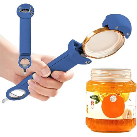 Multifunktionell hopfällbar flasköppnare, justerbar kapsylskruv i rostfritt stål för att ta bort envisa lock, justerbar multifunktionell burköppnare, 