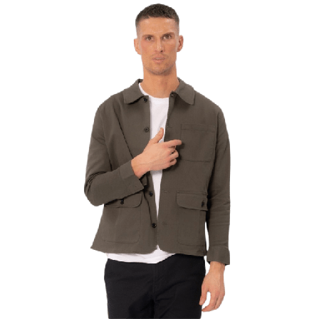 TeeShoppen Twill Shirt Jacka Skjortor Herr Grön XL