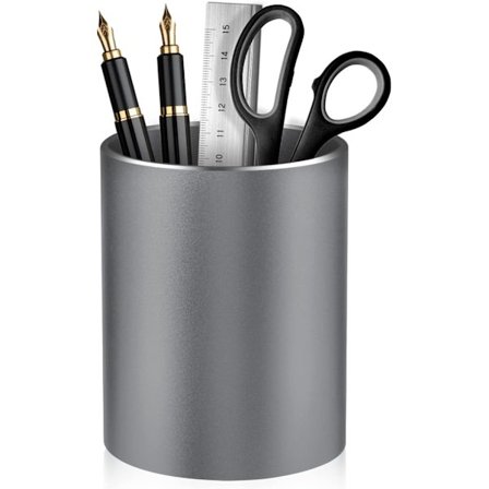 Pennhållare Blyertshållare för Skrivbord, Metallpennpottor för Skrivbord, Makeupborsthållare, Pennorganisatör, Grå