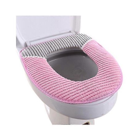 WC-istuimen päällinen Kylpyhuone Pehmeä Lämmin Pestävä WC-istuimen päällinen Tyyny Lämpimät WC-istuimen päälliset WC-istuimen päällinen pinkki