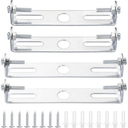 4 stk. Loftplade Lysbeslag Loftmontering Pendel Lampeholder til Væg- eller Loftmontering Lampe Monteringsbeslag med Skruer Jern 110mm Sølv