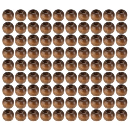 Harmaat Puuhelmet - 10mm - Paketti 500 - DIY-Käsityö Makramee-Rannekkeiden ja Kaulakorujen Valmistukseen