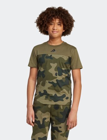 adidas Sportswear J Camo T - Khaki green - 164
