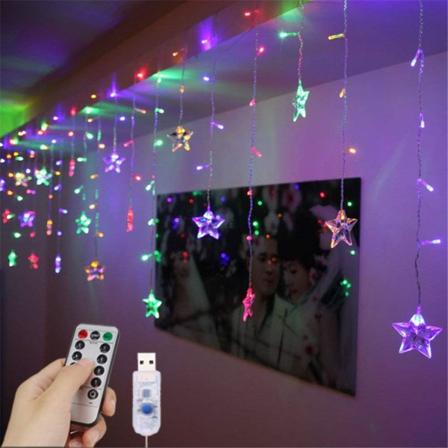 LED-verhovalot, 1,5 m x 0,5 m, USB 48 LEDiä,