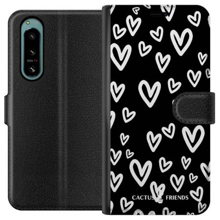 Kompatibelt Plånboksfodral till Sony Sony Xperia 5 IV Cactus and Friends - Handdrawn Love Chaos