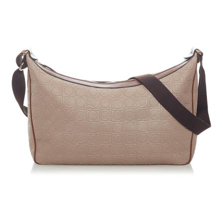 Salvatore Ferragamo Pre-owned, Gancini Leather Crossbody Bag Bruin, Dames, Maat:ONE Size