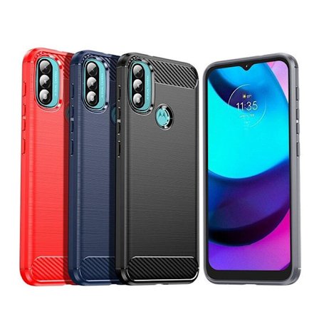 SKALO Moto E20/E30/E40 Armor Carbon Stødsikker TPU-cover - Vælg farve