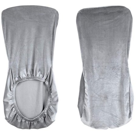 Pub Stolsskydd Pall Överdrag Stretch Sammet Avtagbar Tvättbar Matstol Överdrag (2 st Set, Grå)