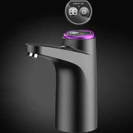 Smidig Vattenkompis, Portabel Vattendispenser för 2-5 Gallons Flaskor, Säkert Material & Snabb & Tyst Vattenupplevelse, USB Uppladdningsbar