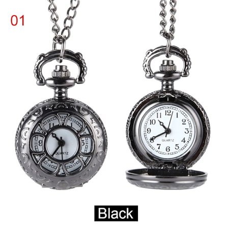 Quartz Pocket Watch Alloy Chain Hollow Out Flower Flip Cover Vintage Pendant klockor för kvinnor