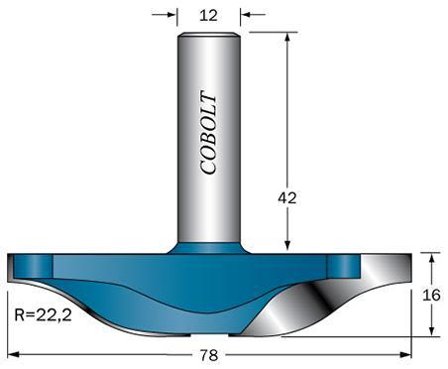 Cobolt 325-078B Frisfres R=22,2, D=78, L=16, S=12, Maskintilbehør & forbruk