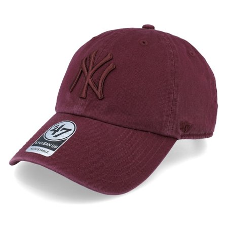 47 Brand - MLB Rood adjustable Cap - New York Yankees Clean Up Dark Maroon Adjustable @ Hatstore