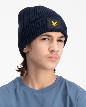 Lyle & Scott Chunky Rib Beanie Blå Hatter Gutt - Kids Brand Store