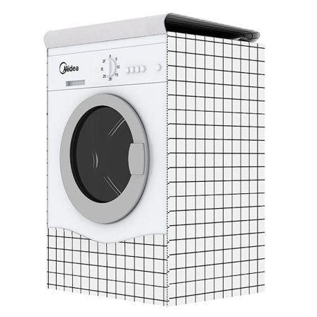 Vaskemaskin Trekk Vanntett Sølv Belegg Stoff Vaskemaskin Deksel Solbeskyttelse Støvtrekk (60x65x85cm XL)【Forbedret】:Forbedret Inntrekkbar Snelle Med 